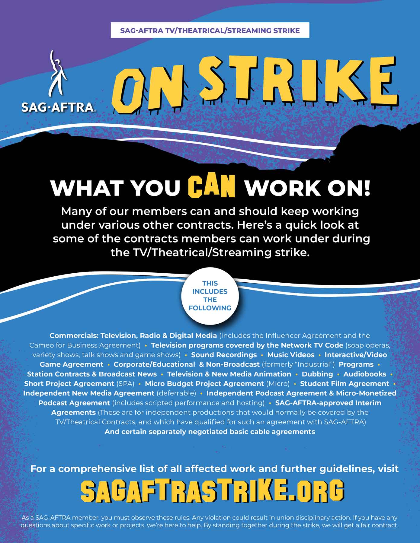 What projects can SAG-AFTRA members still work on?